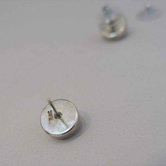 Sterling Stud Earrings with Amethysts, 10mm, 8g, Artisan - Picture 7 of 9